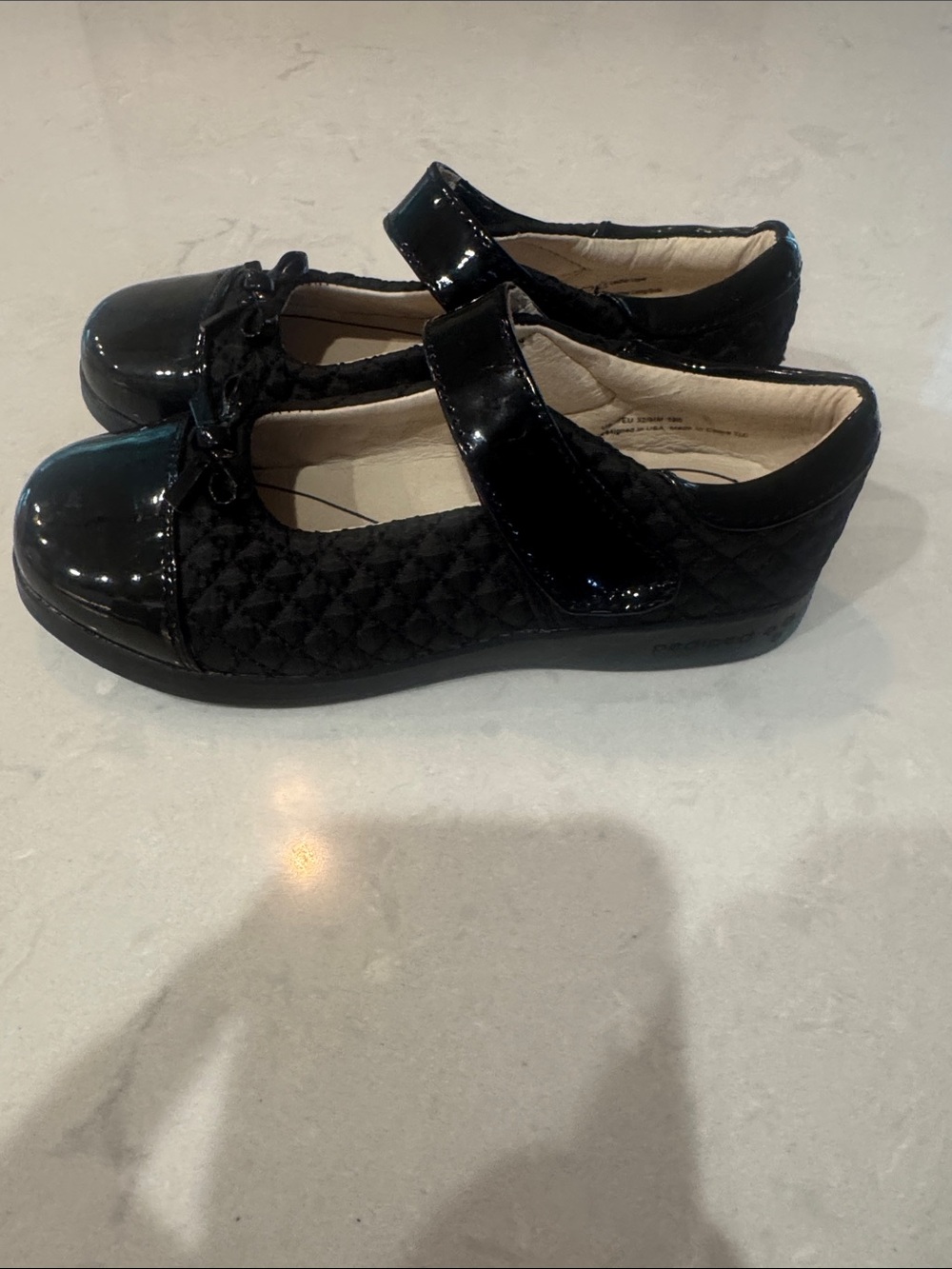 Pediped Flex Naomi Black Quilted Mary Jane Shoes